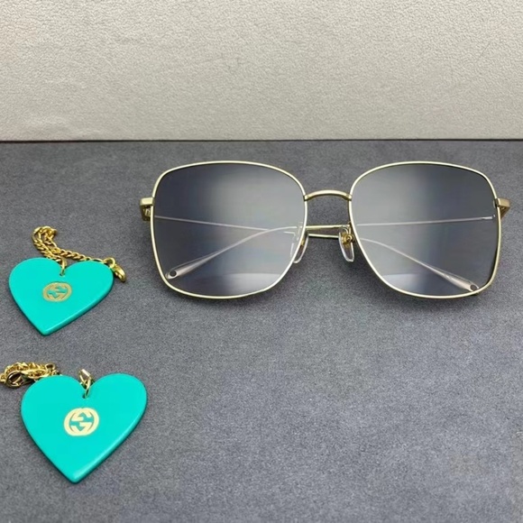 NEW Gucci Turquoise Gg1030sk- 003 Charm Sunglasses - Picture 7 of 8
